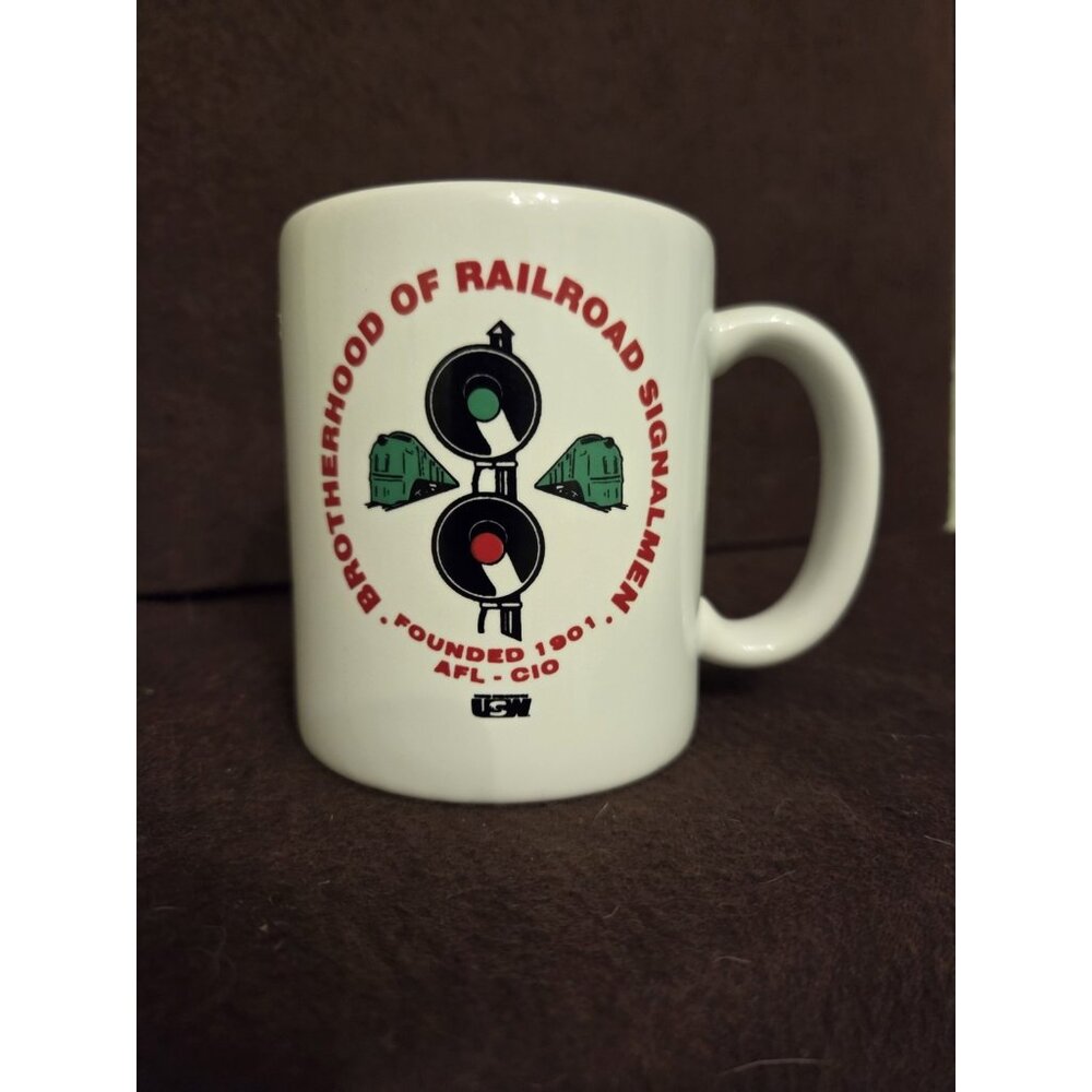Brotherhood of Railroad Signalmen Ceramic Coffee Mug‎ Cup Found 1901 AFL-CIO USW - Picture 2 of 8